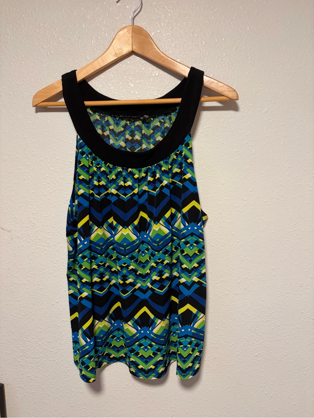 Notations Black-Trim Geometric Tank in Blue, Green & Yellow